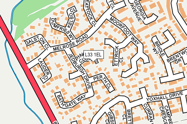 L33 1EL map - OS OpenMap – Local (Ordnance Survey)