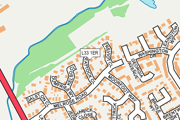 L33 1ER map - OS OpenMap – Local (Ordnance Survey)