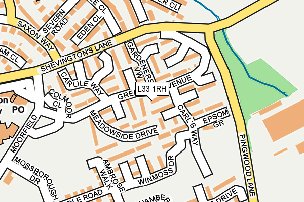L33 1RH map - OS OpenMap – Local (Ordnance Survey)