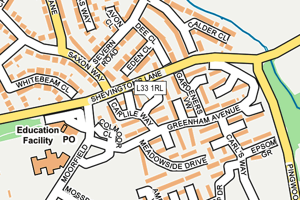 L33 1RL map - OS OpenMap – Local (Ordnance Survey)