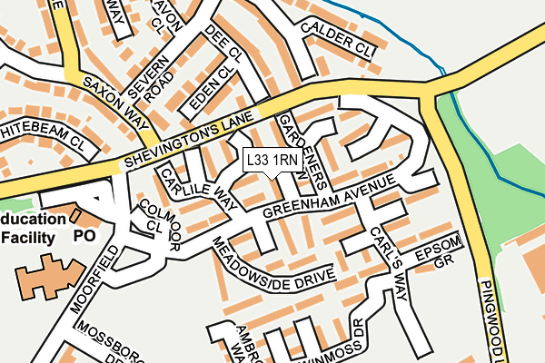 L33 1RN map - OS OpenMap – Local (Ordnance Survey)