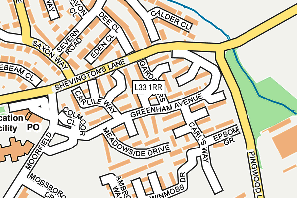 L33 1RR map - OS OpenMap – Local (Ordnance Survey)