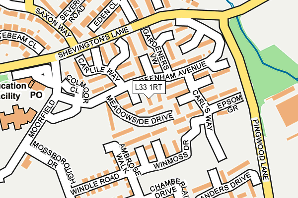L33 1RT map - OS OpenMap – Local (Ordnance Survey)