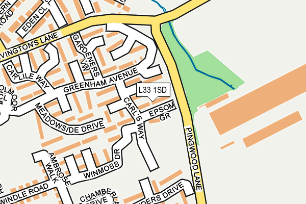 L33 1SD map - OS OpenMap – Local (Ordnance Survey)