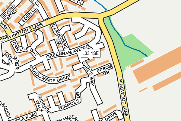 L33 1SE map - OS OpenMap – Local (Ordnance Survey)