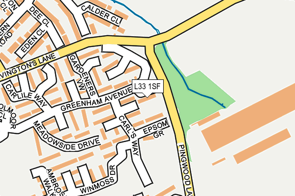 L33 1SF map - OS OpenMap – Local (Ordnance Survey)