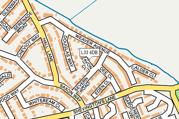 L33 4DB map - OS OpenMap – Local (Ordnance Survey)