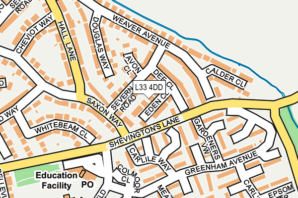L33 4DD map - OS OpenMap – Local (Ordnance Survey)