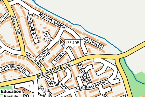 L33 4DE map - OS OpenMap – Local (Ordnance Survey)