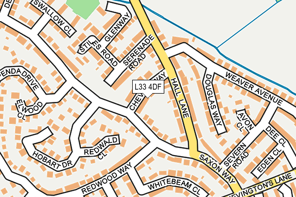 L33 4DF map - OS OpenMap – Local (Ordnance Survey)