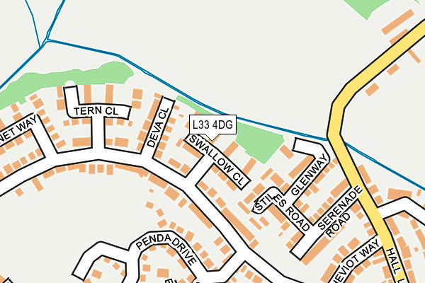 L33 4DG map - OS OpenMap – Local (Ordnance Survey)