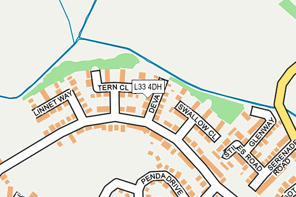 L33 4DH map - OS OpenMap – Local (Ordnance Survey)