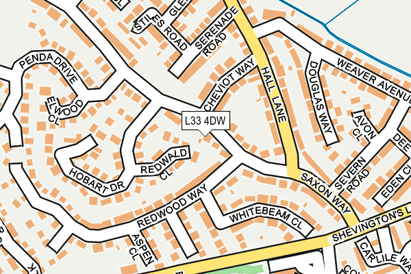 L33 4DW map - OS OpenMap – Local (Ordnance Survey)