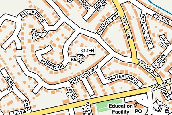 L33 4EH map - OS OpenMap – Local (Ordnance Survey)