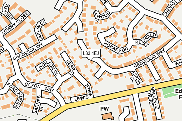 L33 4EJ map - OS OpenMap – Local (Ordnance Survey)