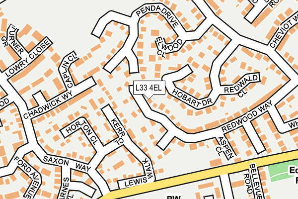 L33 4EL map - OS OpenMap – Local (Ordnance Survey)
