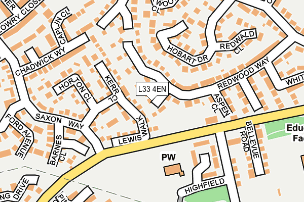 L33 4EN map - OS OpenMap – Local (Ordnance Survey)