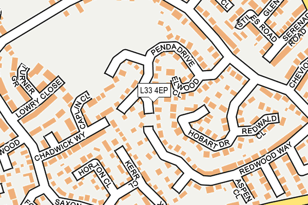 L33 4EP map - OS OpenMap – Local (Ordnance Survey)