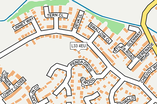 L33 4EU map - OS OpenMap – Local (Ordnance Survey)