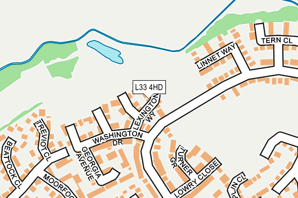 L33 4HD map - OS OpenMap – Local (Ordnance Survey)