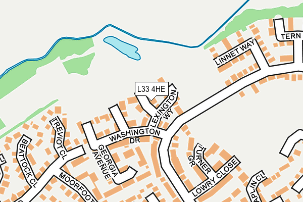 L33 4HE map - OS OpenMap – Local (Ordnance Survey)