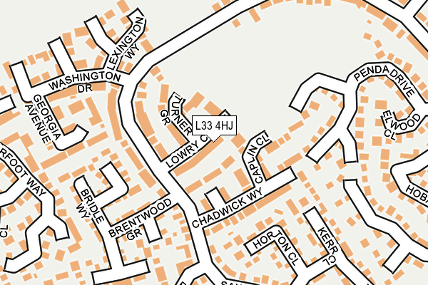 L33 4HJ map - OS OpenMap – Local (Ordnance Survey)
