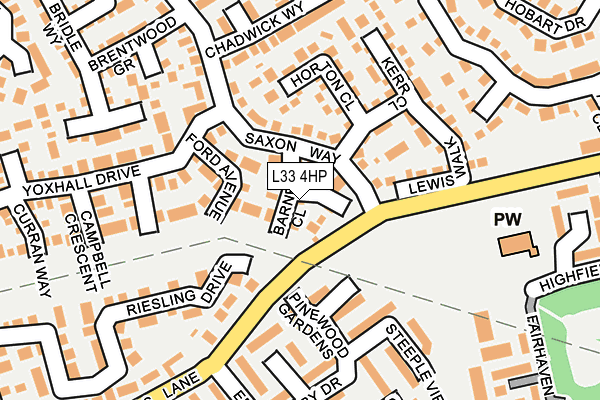 L33 4HP map - OS OpenMap – Local (Ordnance Survey)