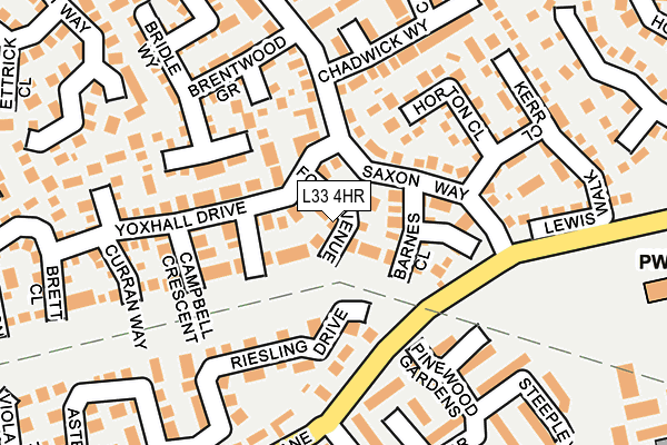 L33 4HR map - OS OpenMap – Local (Ordnance Survey)