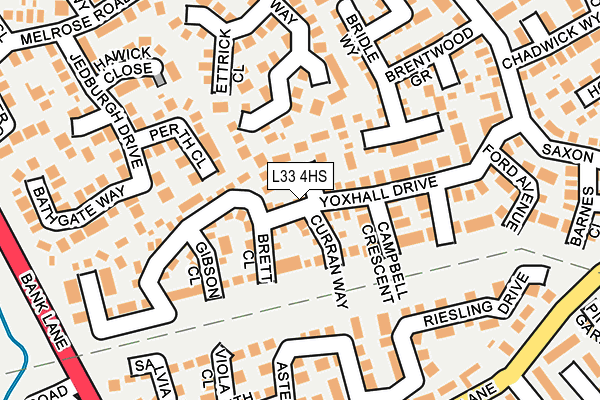 L33 4HS map - OS OpenMap – Local (Ordnance Survey)