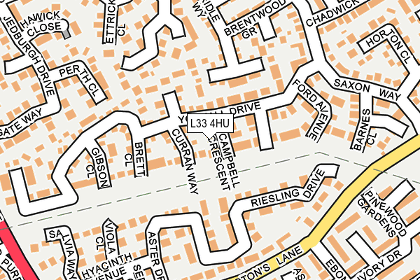 L33 4HU map - OS OpenMap – Local (Ordnance Survey)