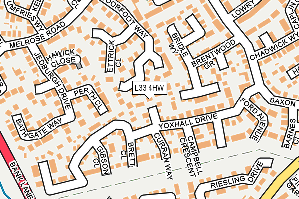 L33 4HW map - OS OpenMap – Local (Ordnance Survey)