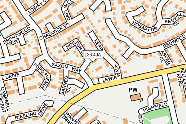 L33 4JA map - OS OpenMap – Local (Ordnance Survey)