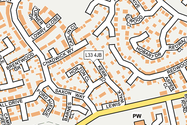 L33 4JB map - OS OpenMap – Local (Ordnance Survey)