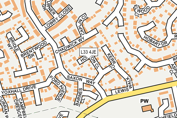 L33 4JE map - OS OpenMap – Local (Ordnance Survey)