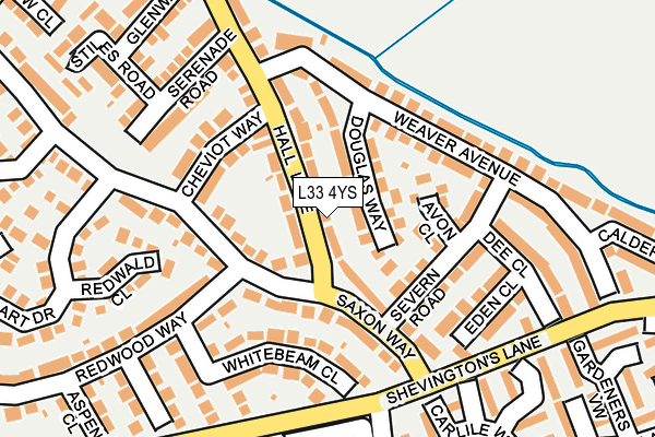 L33 4YS map - OS OpenMap – Local (Ordnance Survey)