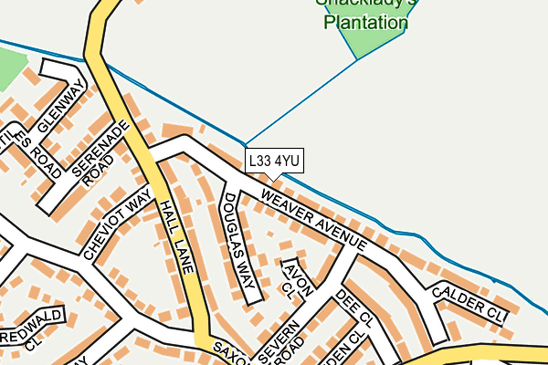 L33 4YU map - OS OpenMap – Local (Ordnance Survey)
