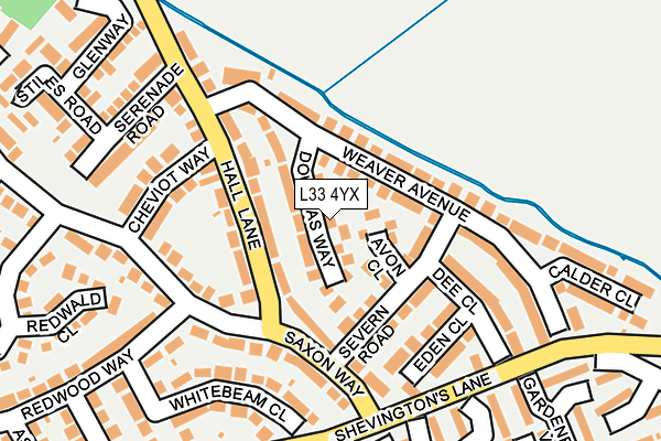 L33 4YX map - OS OpenMap – Local (Ordnance Survey)