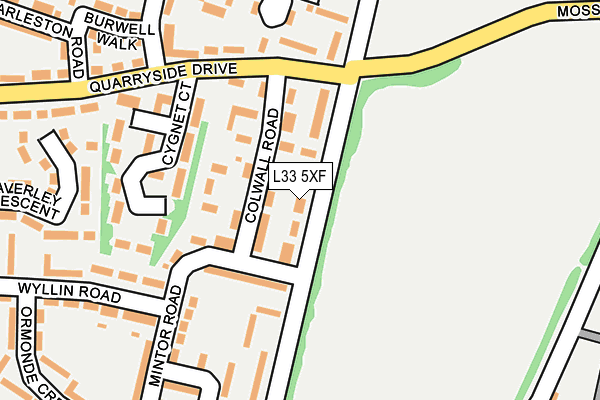 L33 5XF map - OS OpenMap – Local (Ordnance Survey)