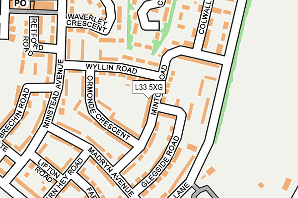 L33 5XG map - OS OpenMap – Local (Ordnance Survey)
