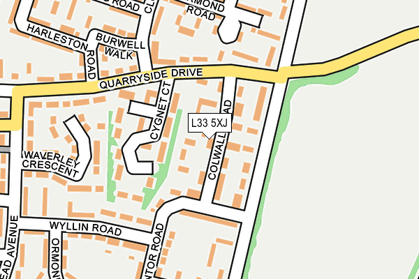 L33 5XJ map - OS OpenMap – Local (Ordnance Survey)