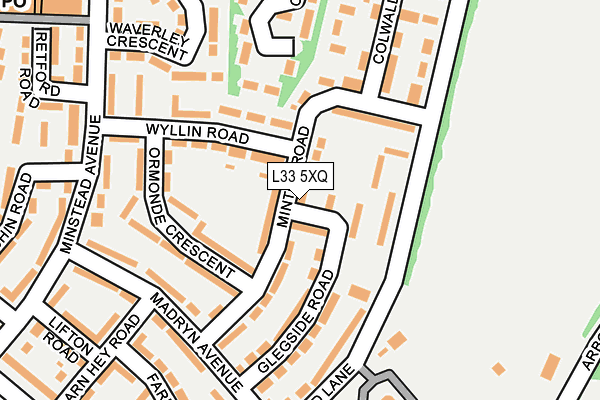 L33 5XQ map - OS OpenMap – Local (Ordnance Survey)