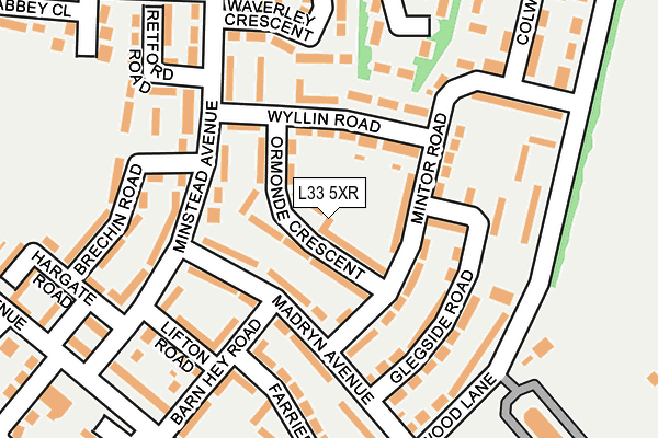 L33 5XR map - OS OpenMap – Local (Ordnance Survey)
