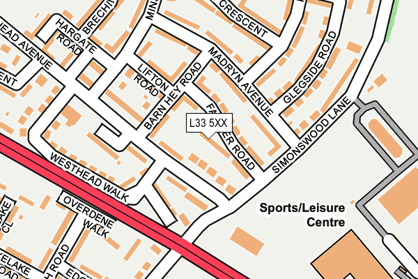 L33 5XX map - OS OpenMap – Local (Ordnance Survey)