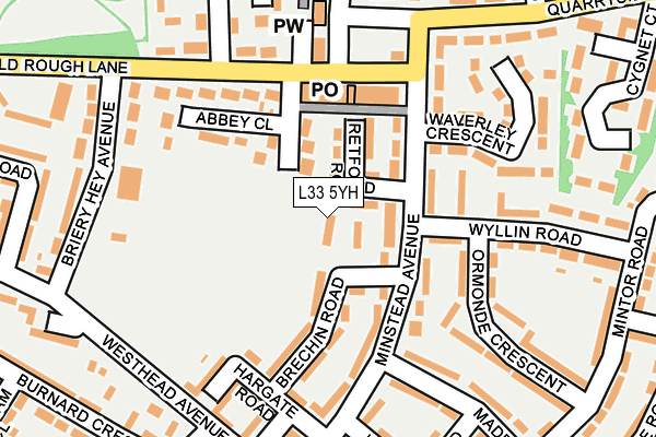 L33 5YH map - OS OpenMap – Local (Ordnance Survey)
