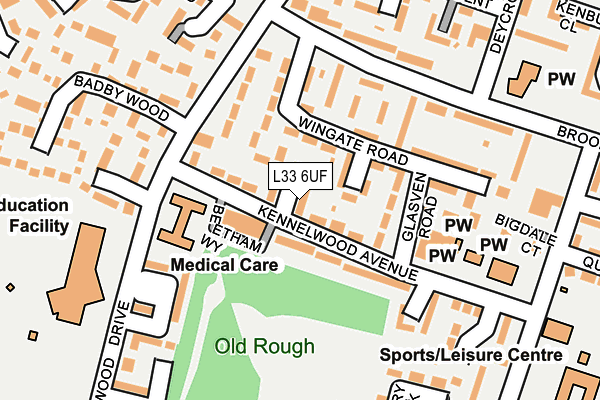 L33 6UF map - OS OpenMap – Local (Ordnance Survey)