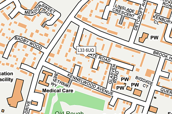 L33 6UQ map - OS OpenMap – Local (Ordnance Survey)