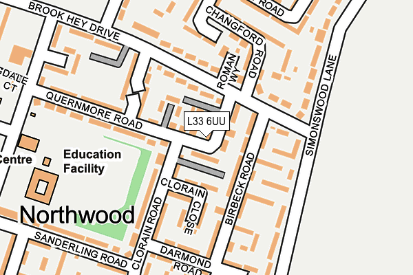 L33 6UU map - OS OpenMap – Local (Ordnance Survey)