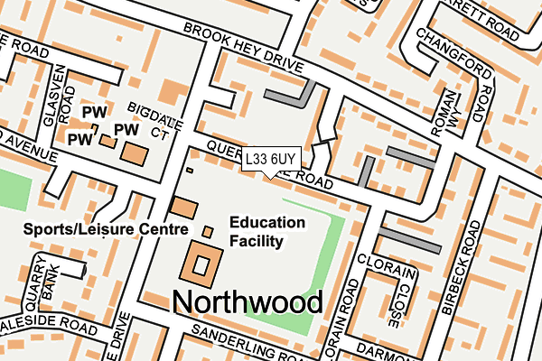 L33 6UY map - OS OpenMap – Local (Ordnance Survey)