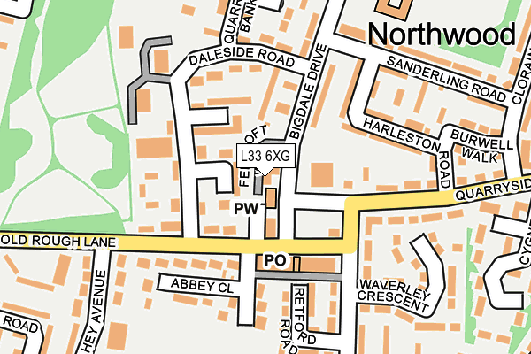 L33 6XG map - OS OpenMap – Local (Ordnance Survey)