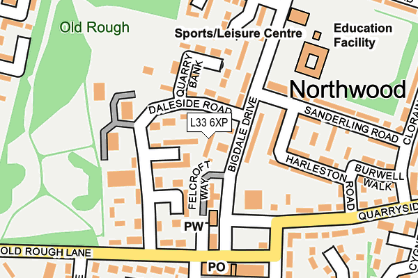 L33 6XP map - OS OpenMap – Local (Ordnance Survey)